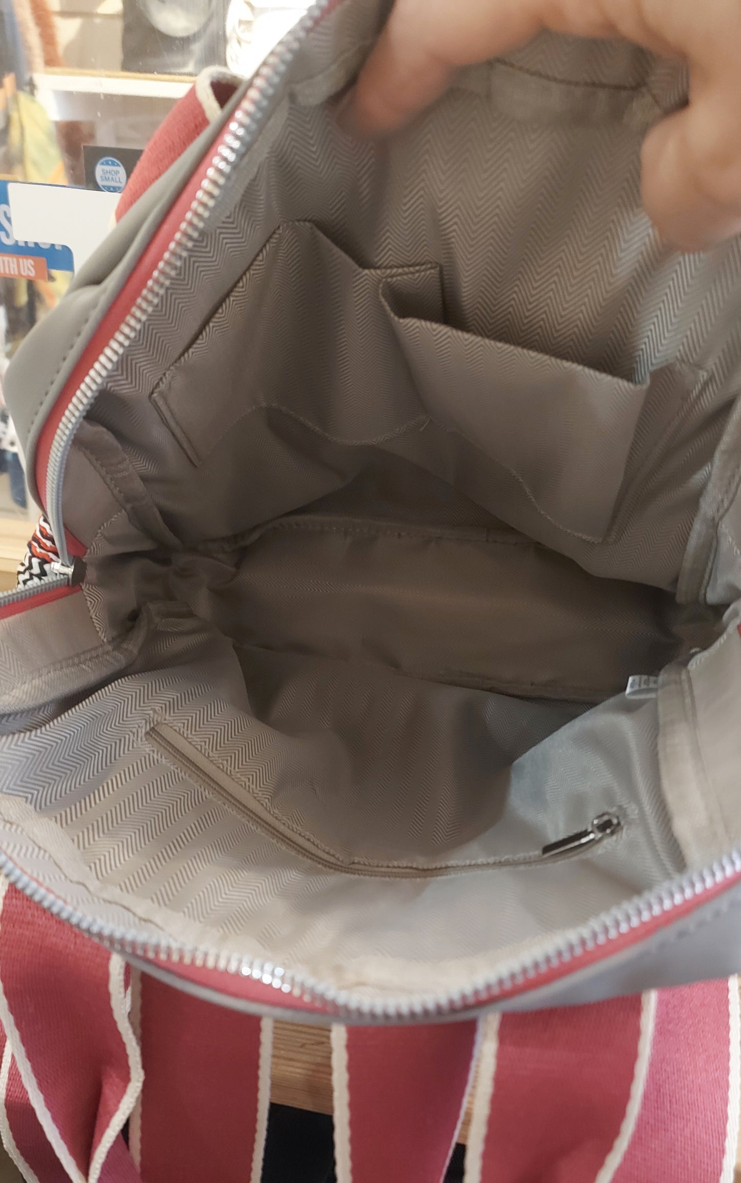PU Back-Pack - Grey & Pink