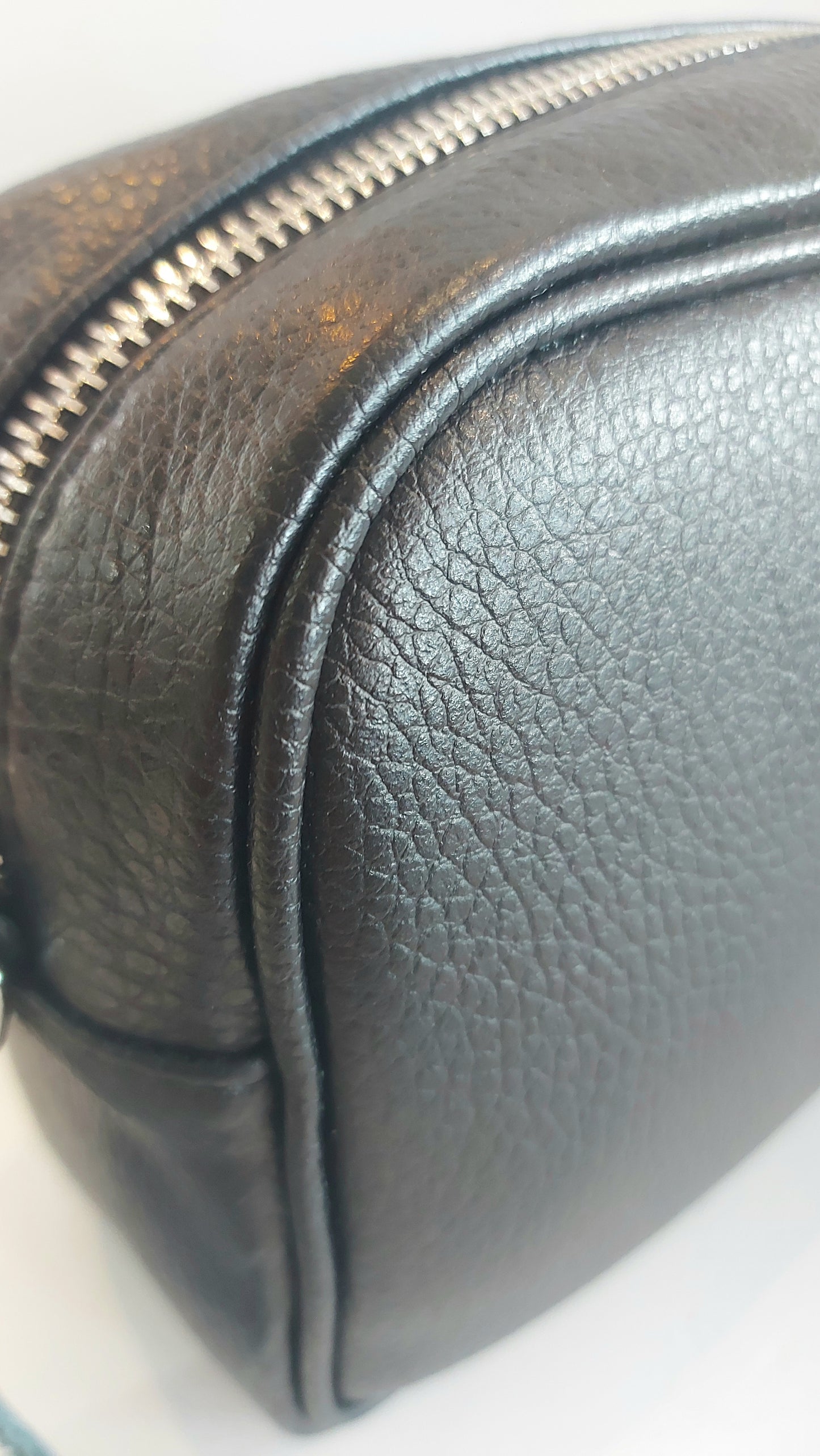 Italian Leather Cross-Body/Shoulder/Camera Bag - Black