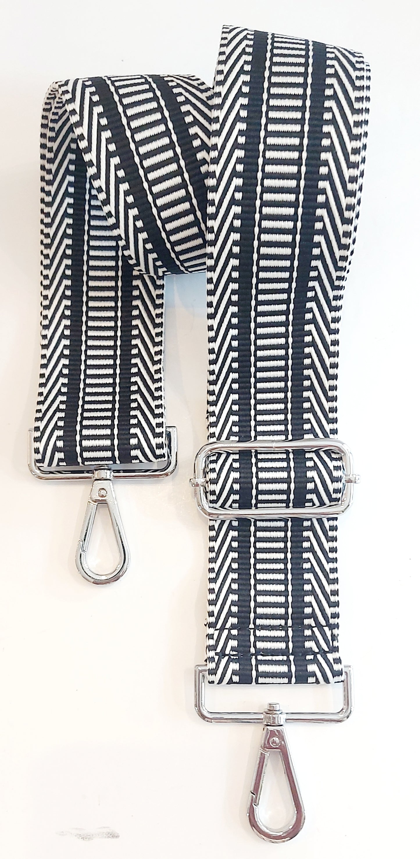 Geometric Bag Strap - Black & White
