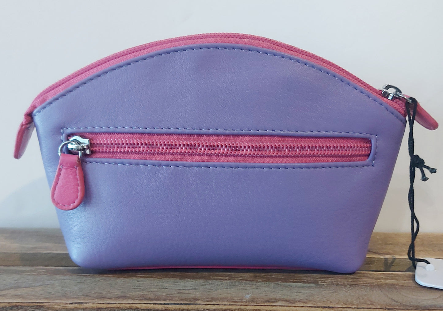 Leather Make-Up Bag/Pouch - Lilac & Pink