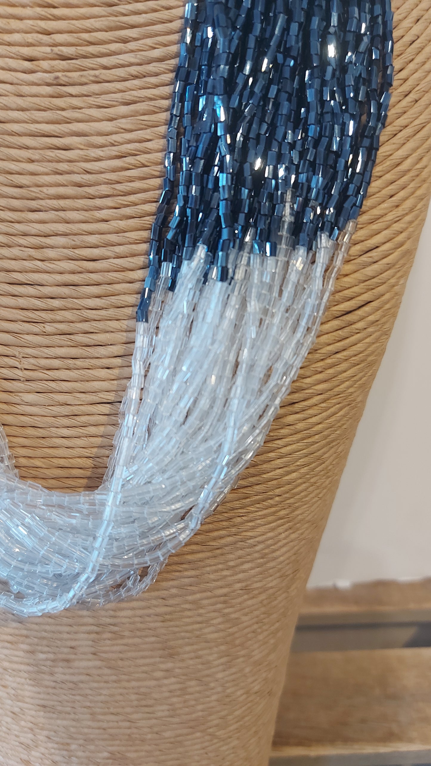 Multi-Strand Necklace - Blue/Bronze/White