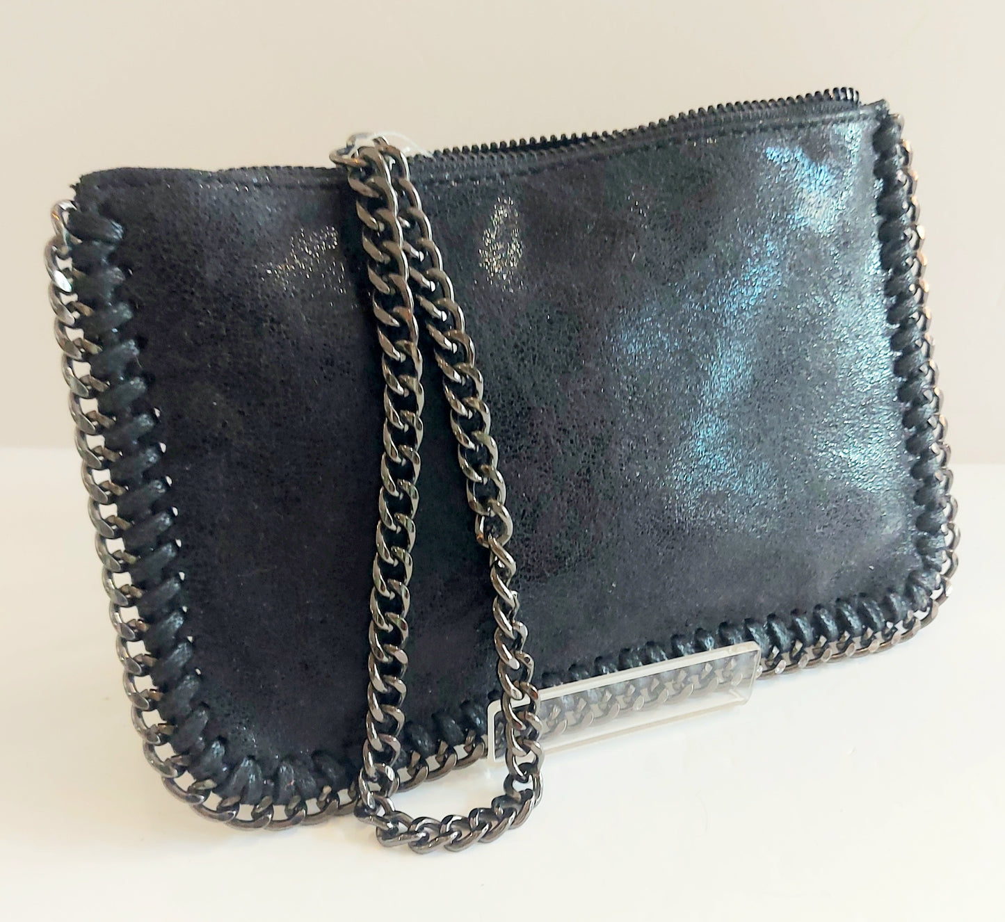 Leather Purse/Pouch/Mini Clutch - Black