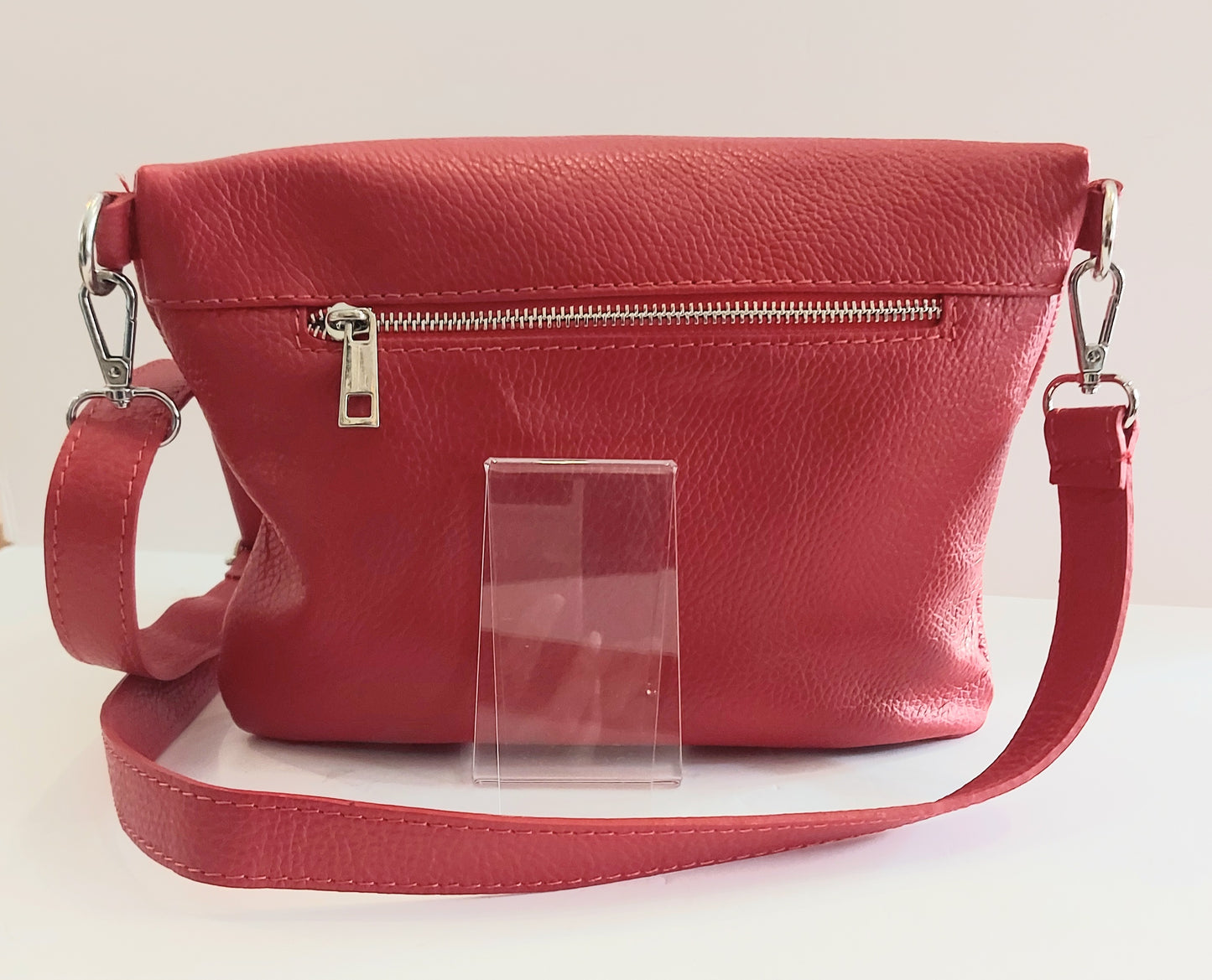 Italian Leather Cross-Body/Shoulder Bag - Red