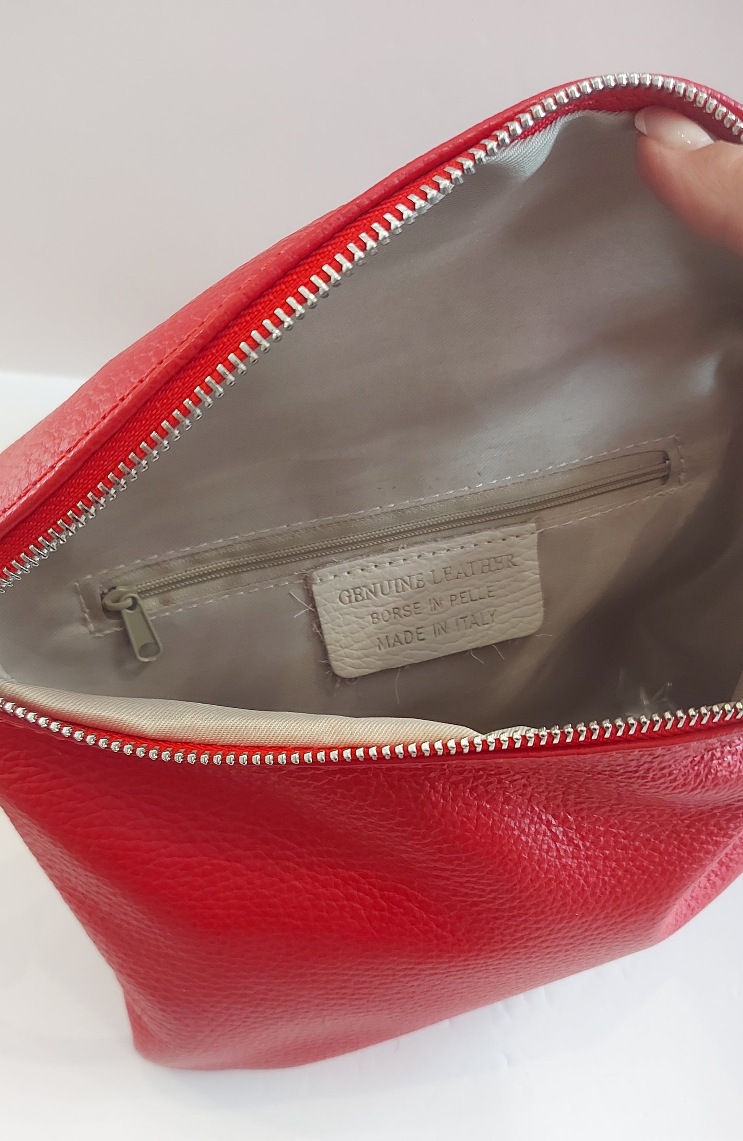 Italian Leather Cross-Body/Shoulder Bag - Red