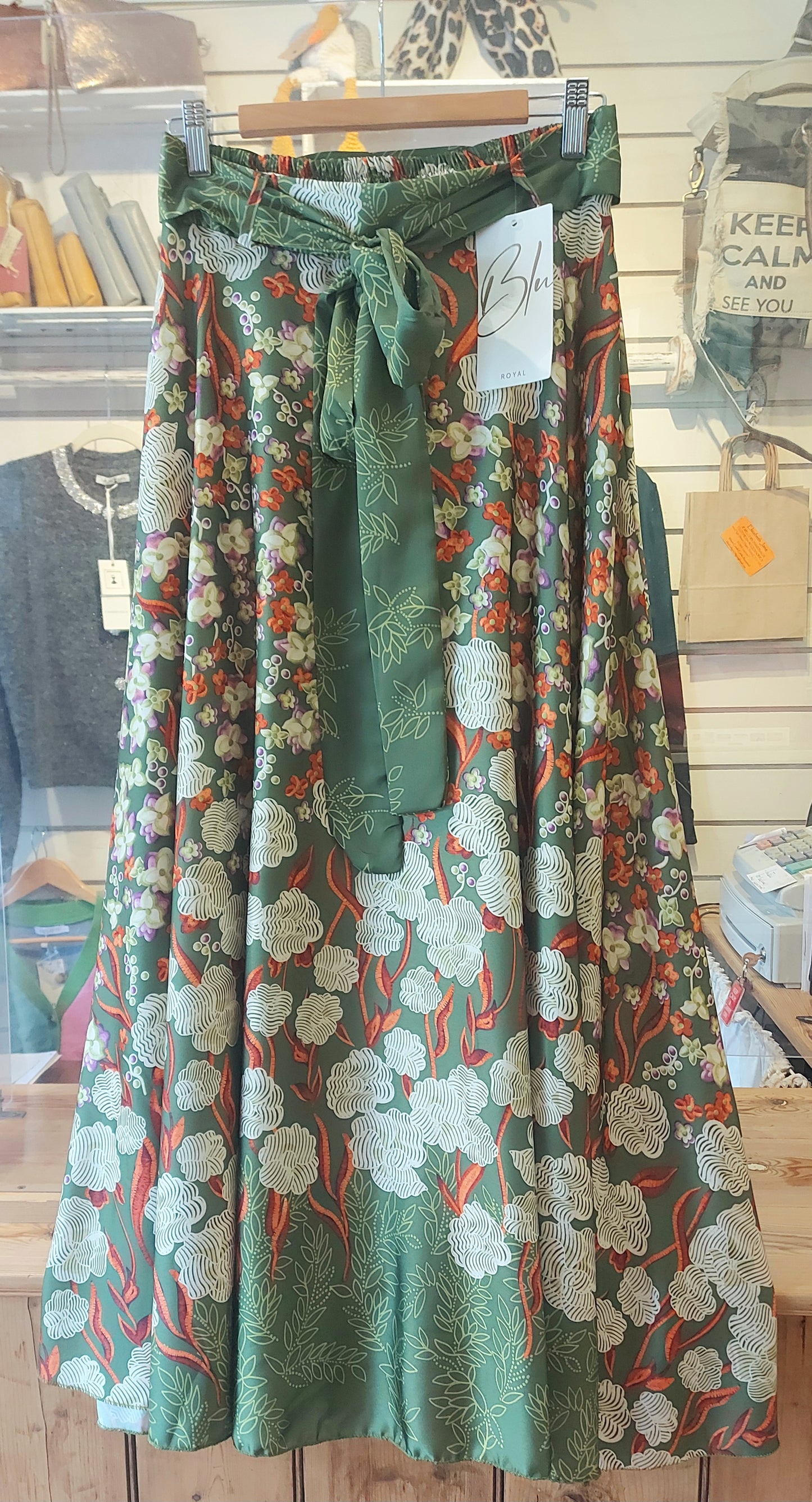 Floral Slinky Skirt