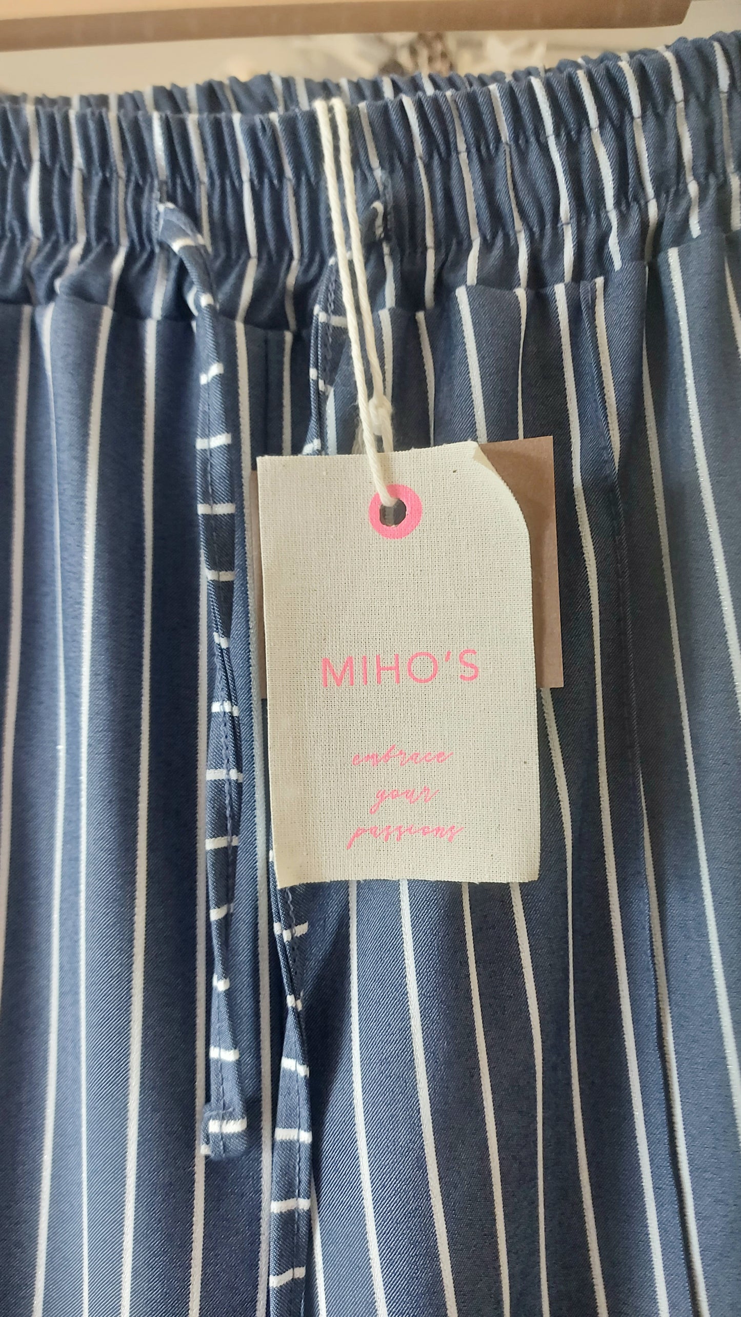 Wide Leg Trousers - Denim Blue