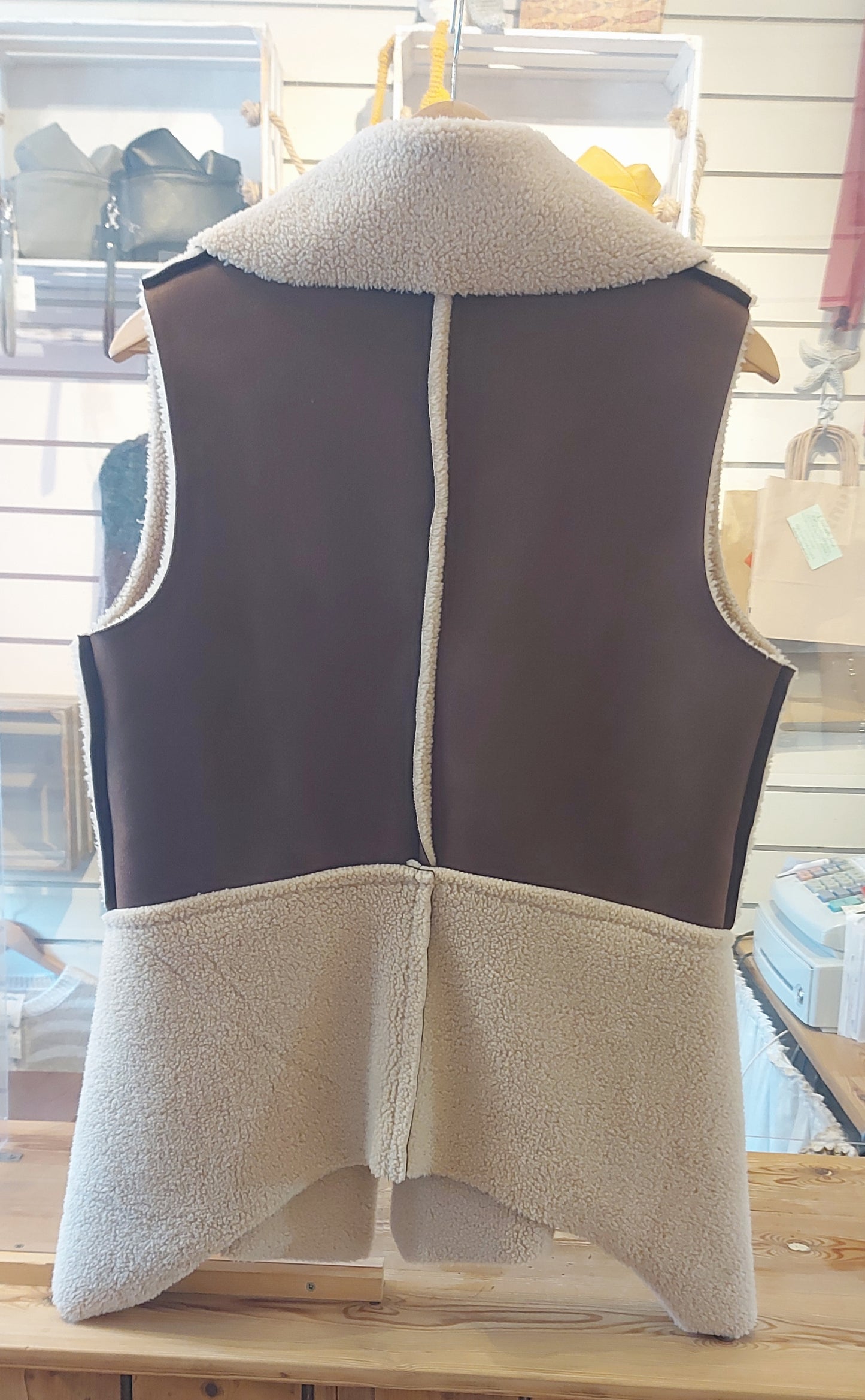 Faux Sheepskin Italian Jacket/Gilet - Rich Brown !!REDUCED!!