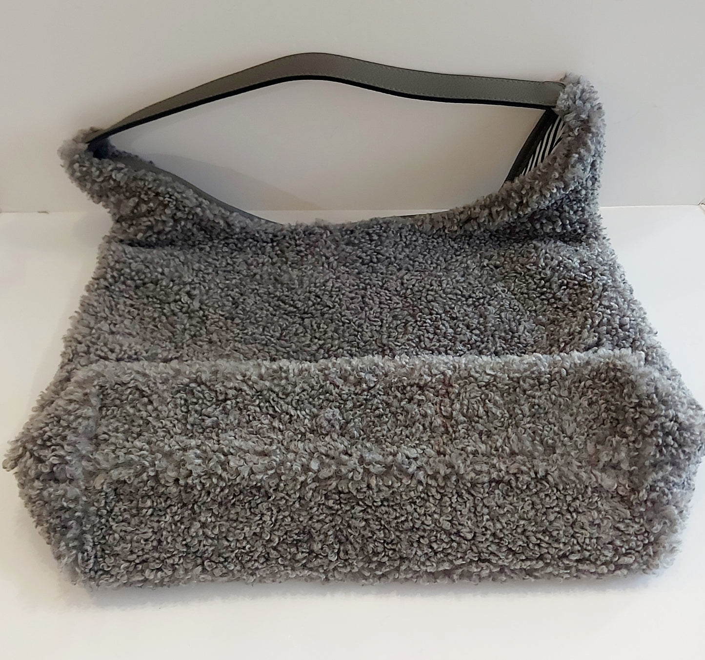 Faux Shearling Shoulder Bag - Grey or Natural
