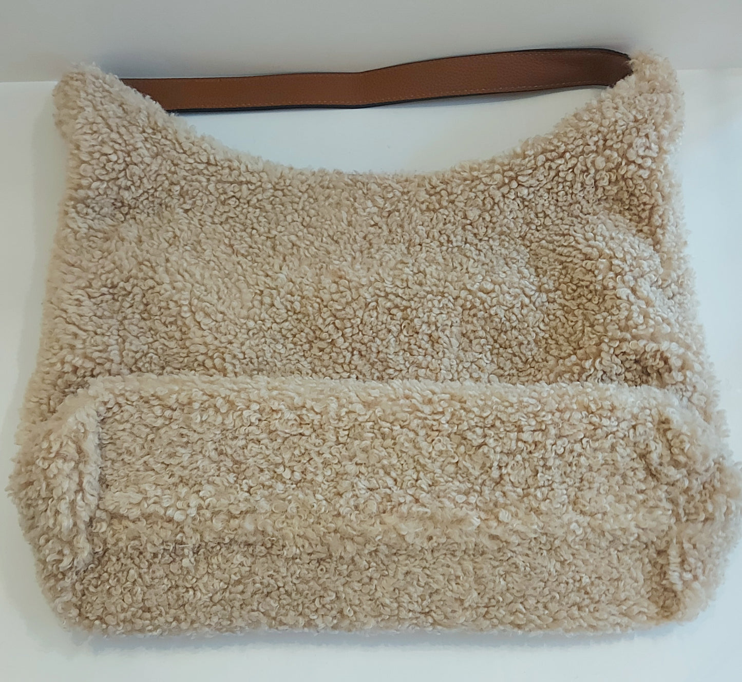 Faux Shearling Shoulder Bag - Grey or Natural