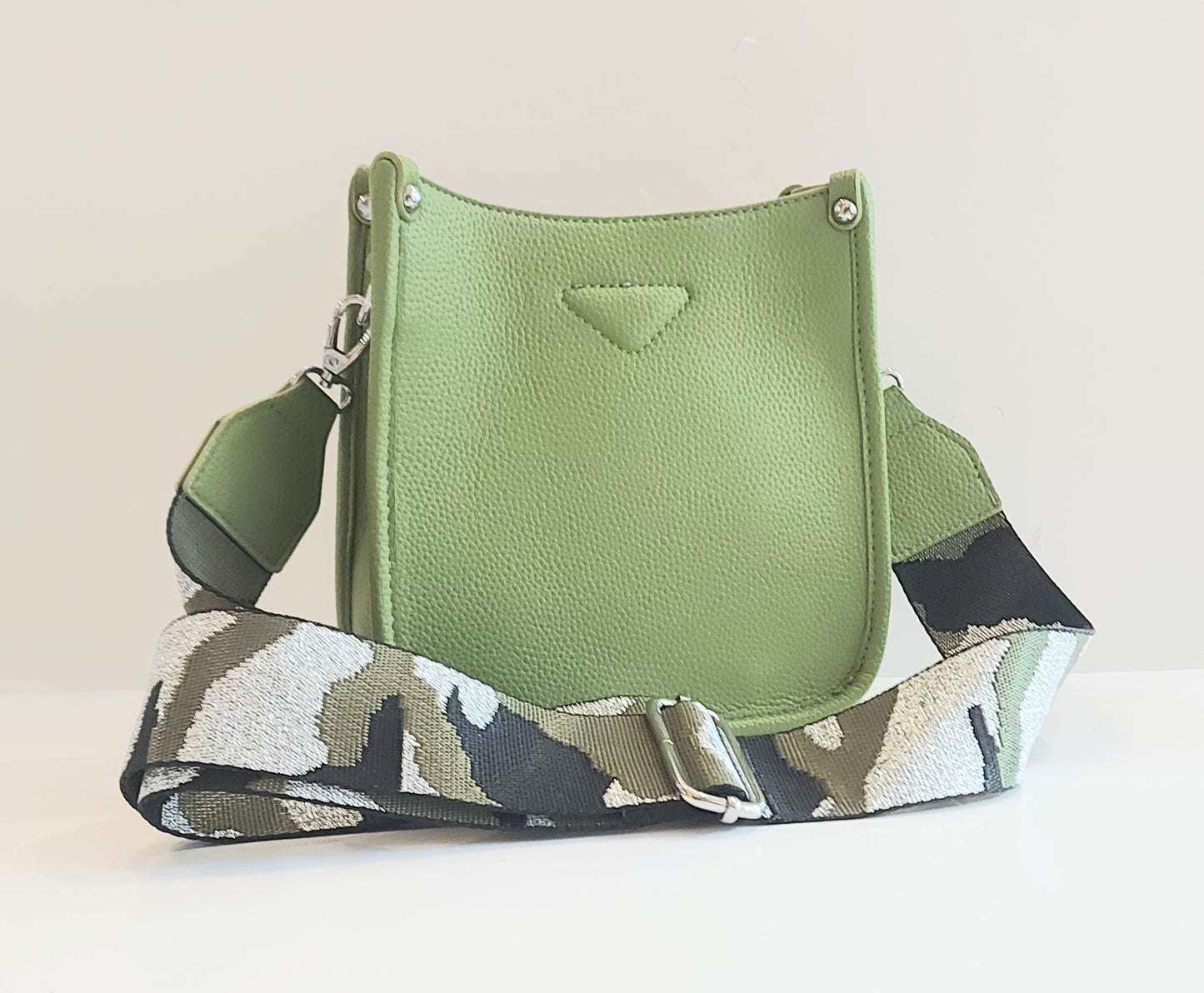 Synthetic Shoulder/Cross-Body Bag - Lime Green