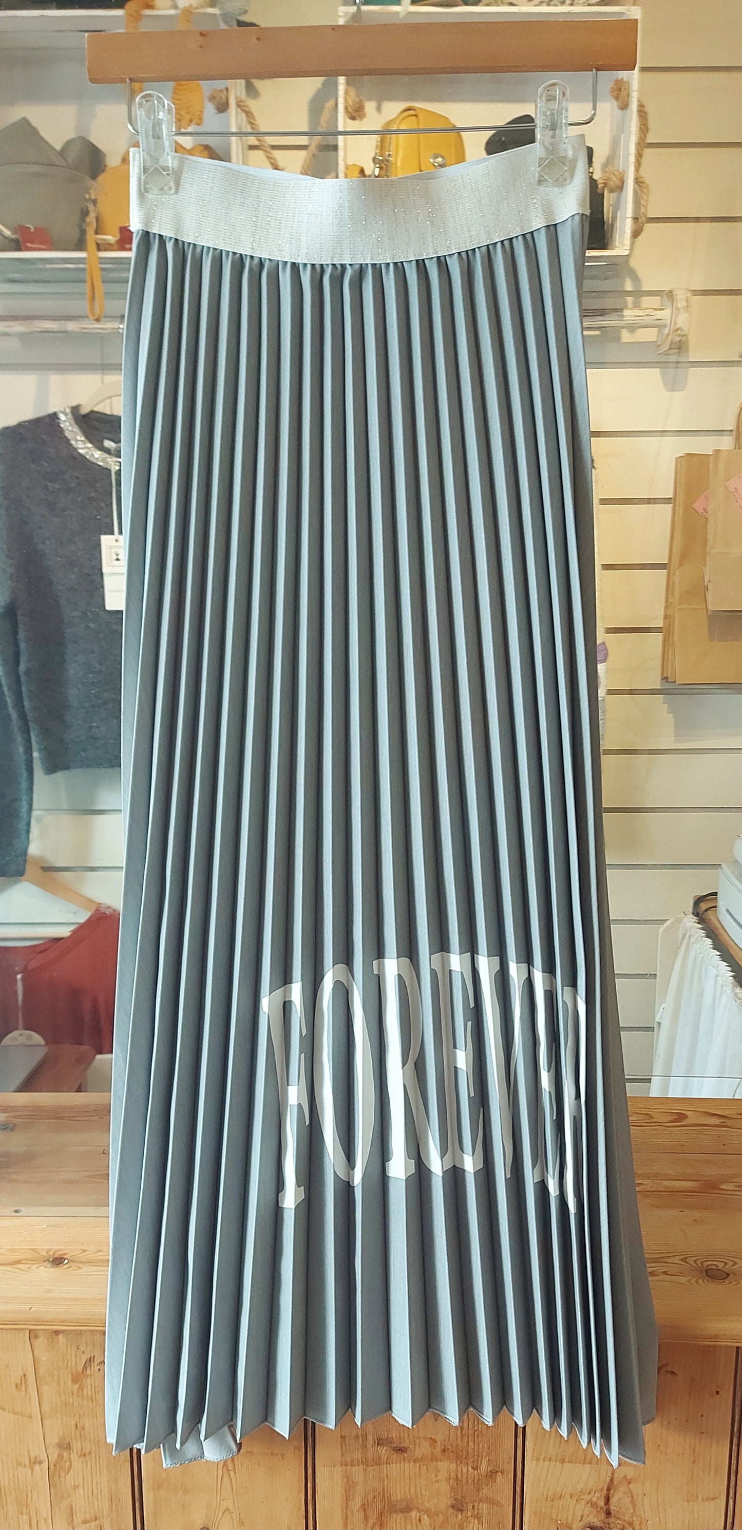 Long Pleated Skirt - Black or Grey