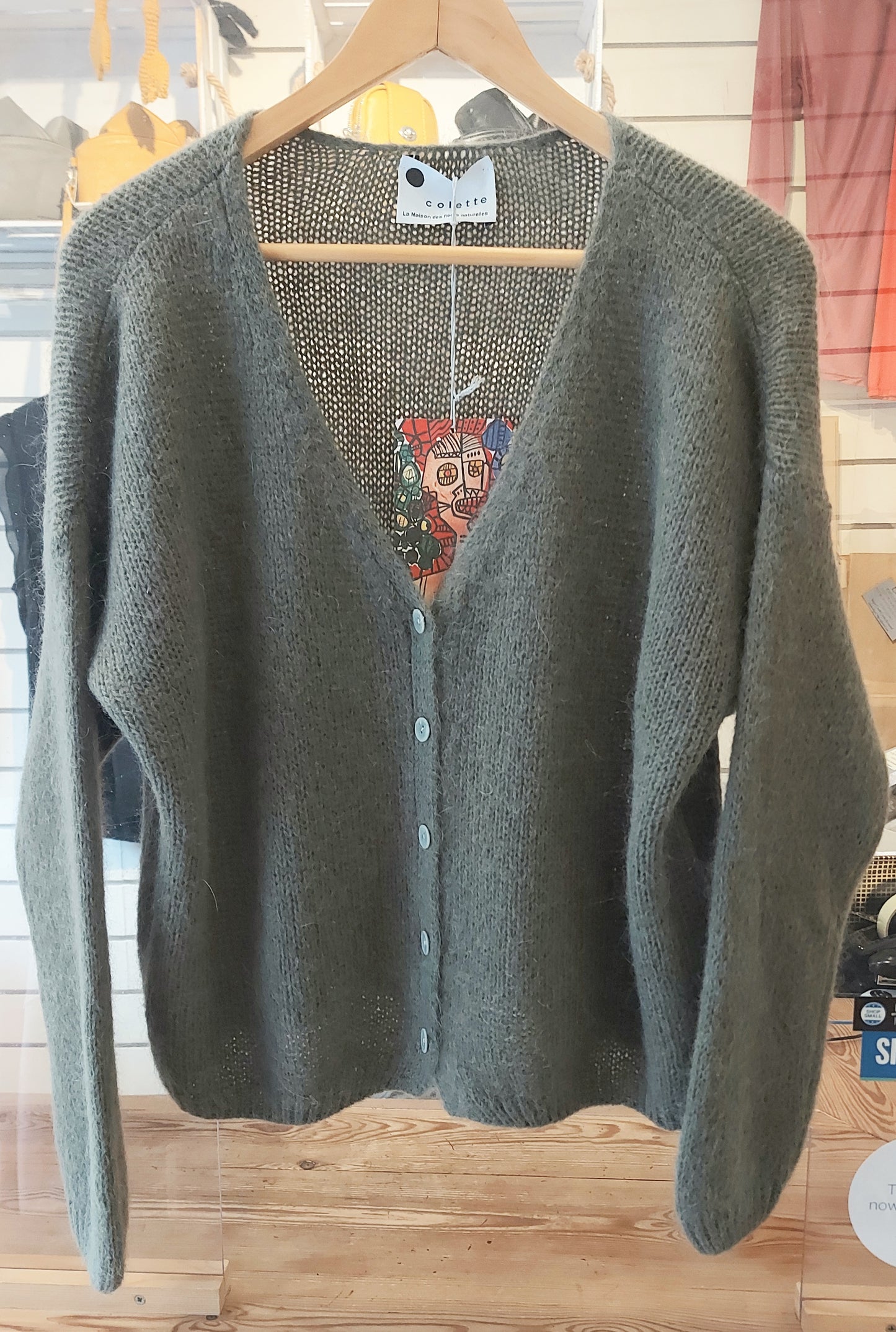 Boxy Cardigan - Navy, Rust, Khaki, Grey