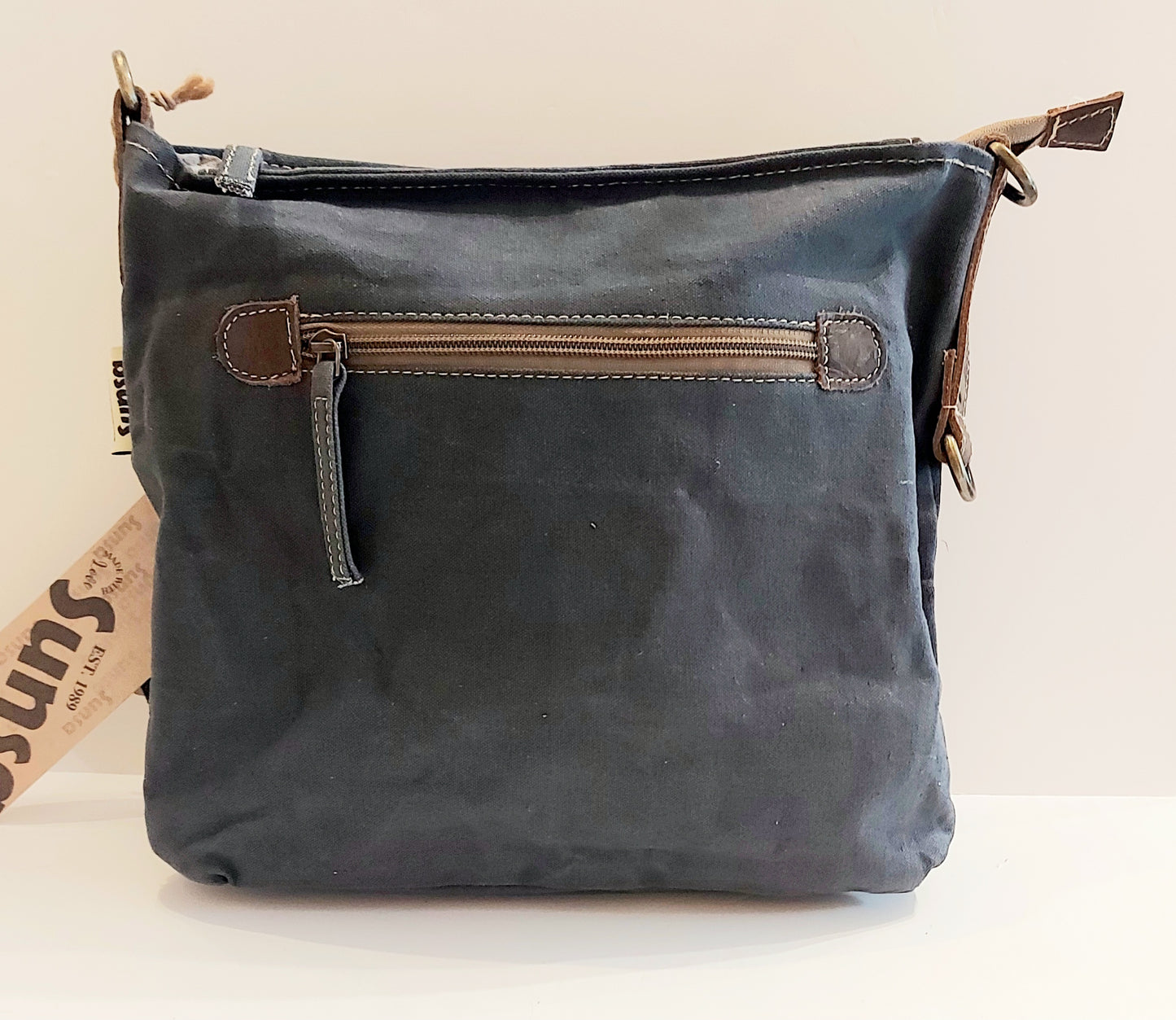 Leather & Canvas Cross-Body/Shoulder Bag - Paint Splash