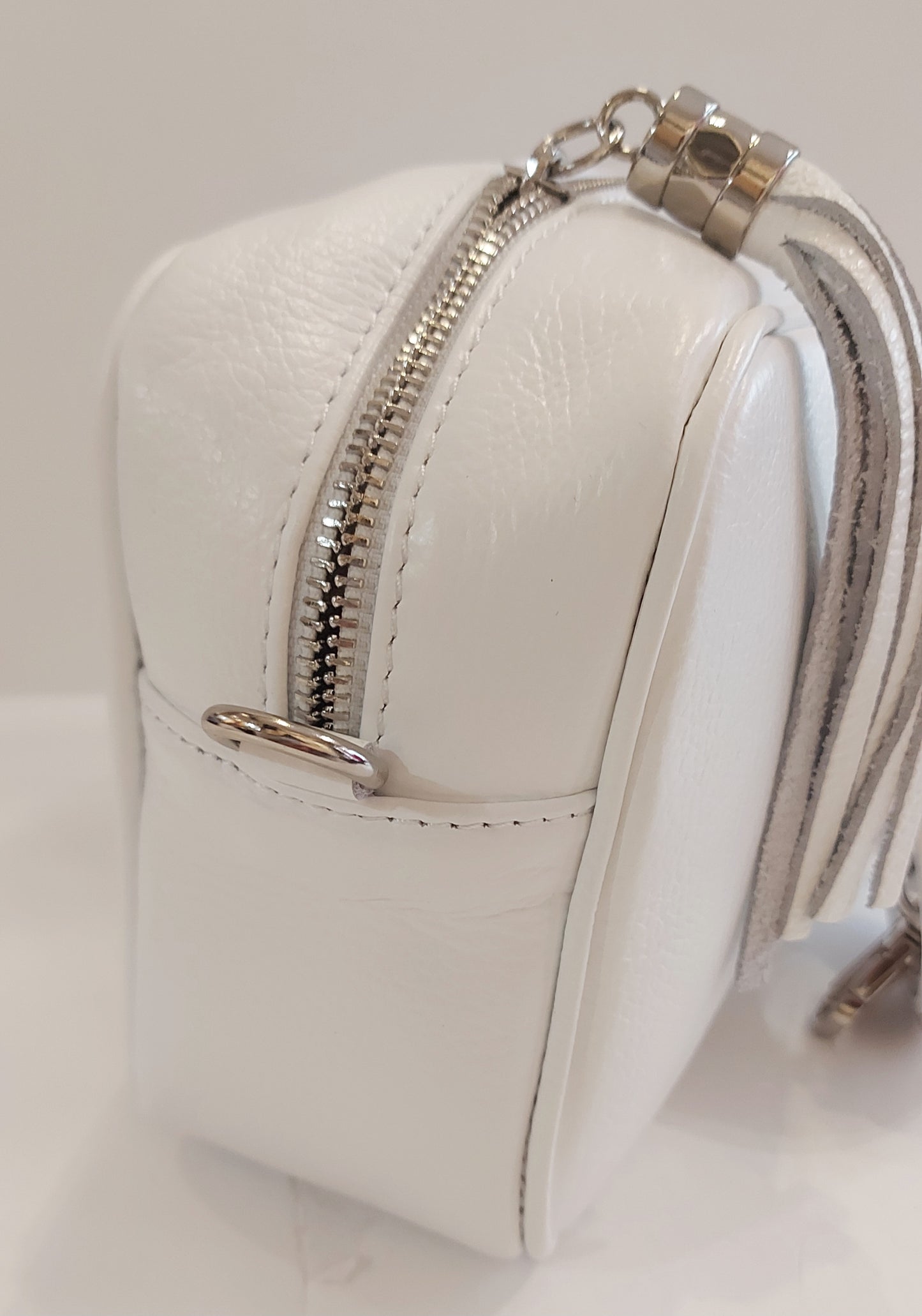 Italian Leather Cross-Body/Shoulder/Camera Bag - White