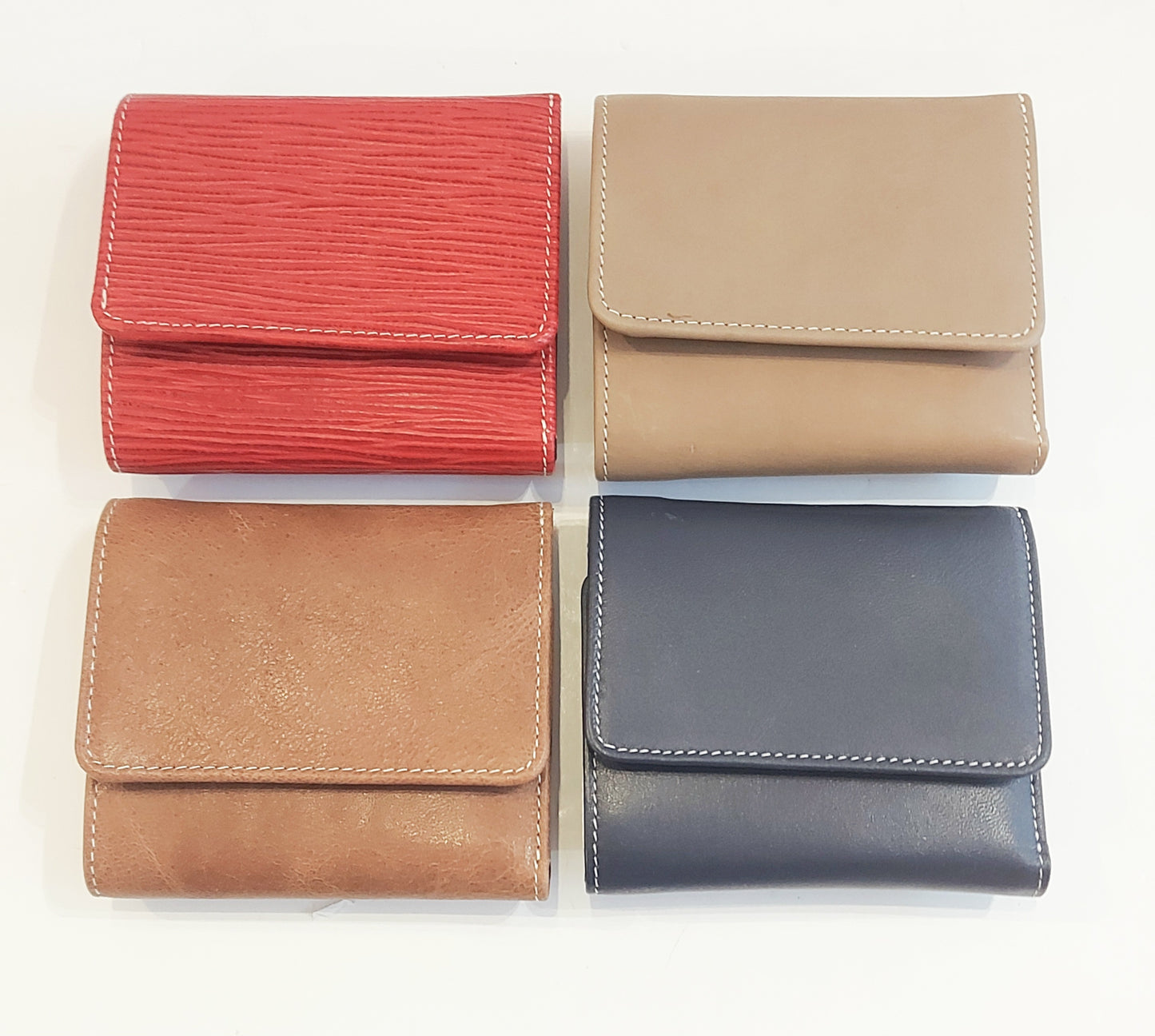 Leather Wallets/Purses - Tan, Red, Khaki, Purple